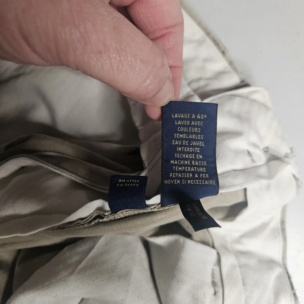 Polo Ralph Lauren Mens‎ Pants 34x32 Classic Fit Chino Khaki Golf Heritage